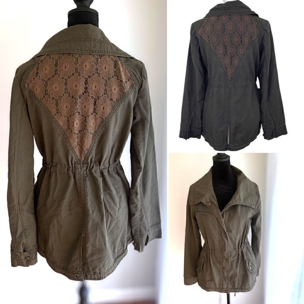 Hei Hei Camouflaged Lace Anorak Jacket Coat size S